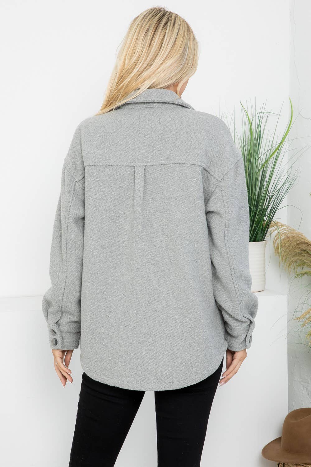 Georgie Grey Wool Shacket