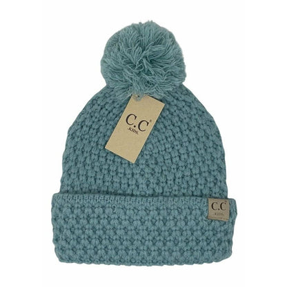 Kids' Bee Stitch Knit Pom C.C Beanie