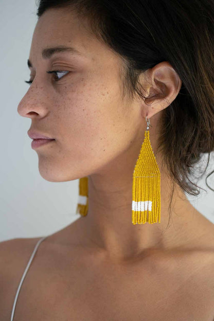 Mostaza Beaded Fringe Earrings