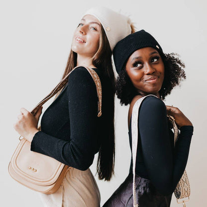 Angora Fur Pom Slouchy Beanie