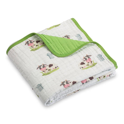 Muslin Quilt Baby & Kids Blanket Moo Moo Here Farm