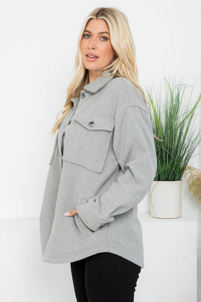 Georgie Grey Wool Shacket
