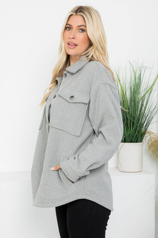 Georgie Grey Wool Shacket