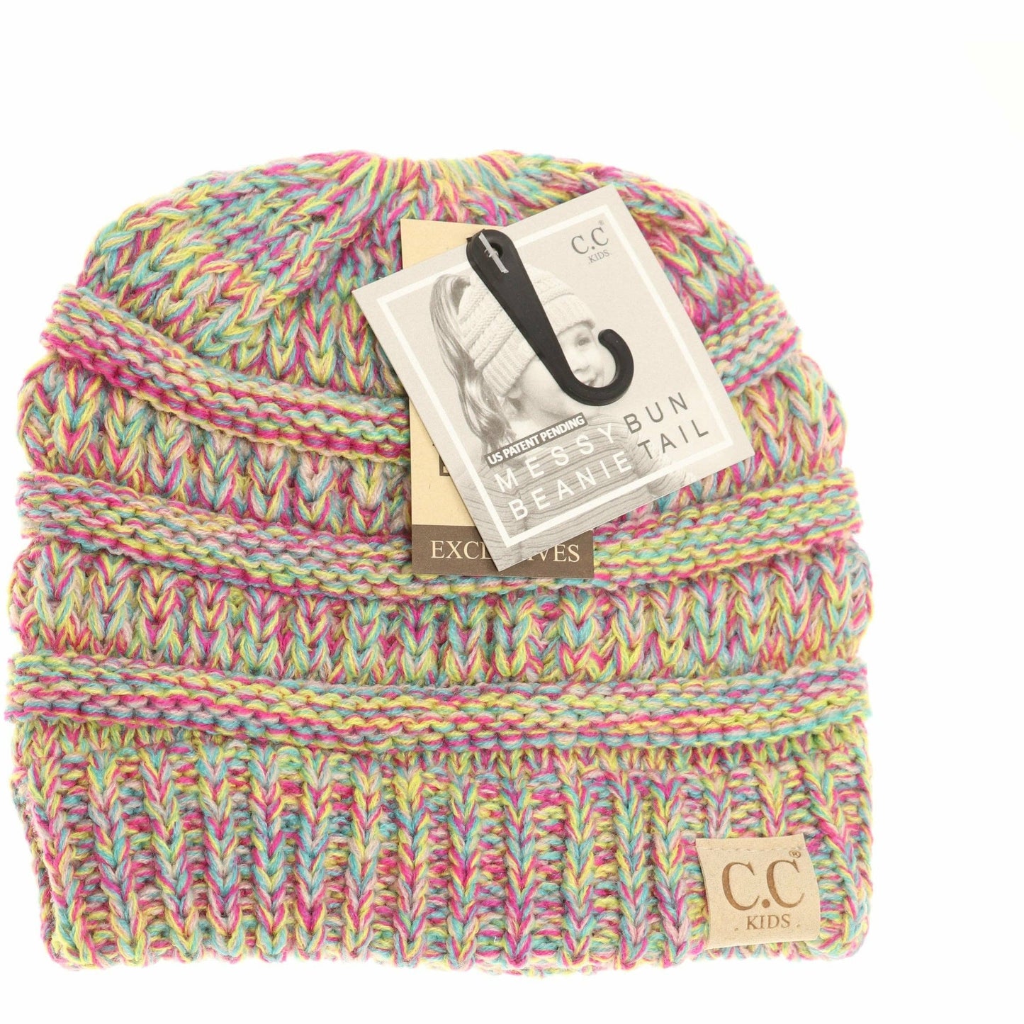Kids Multi Tone CC Ponytail Beanie