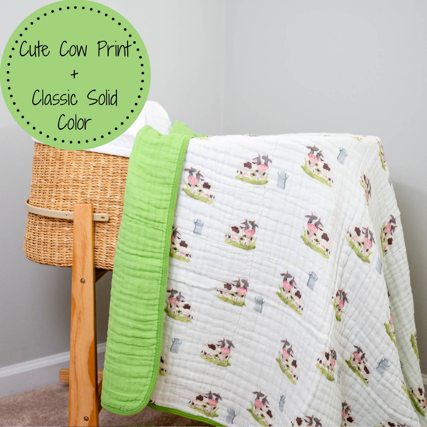 Muslin Quilt Baby & Kids Blanket Moo Moo Here Farm