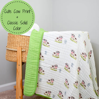 Muslin Quilt Baby & Kids Blanket Moo Moo Here Farm