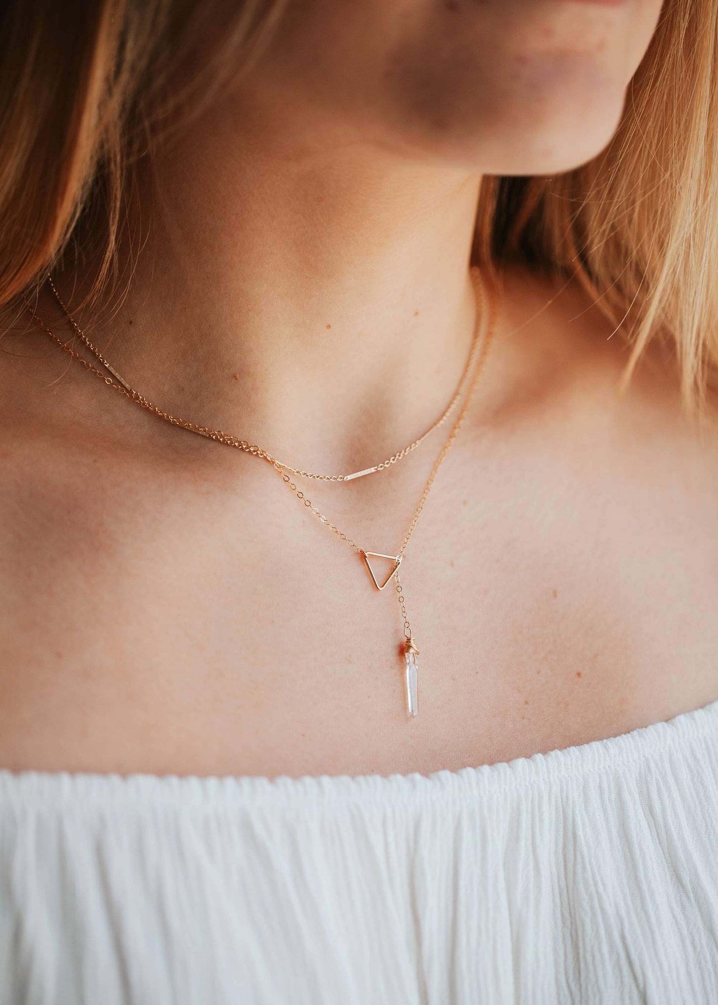 Nash Lariat Necklace | 14kt Gold Fill + Sterling Silver