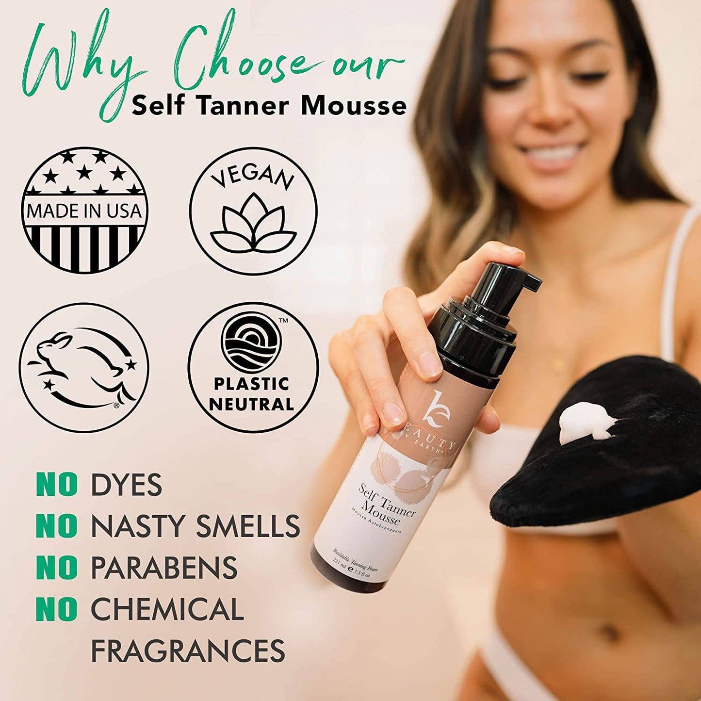 Beauty Self Tanner Body Tanning Mousse Medium to Dark