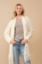 Load image into Gallery viewer, Cables &amp; Fringe Cardigan
