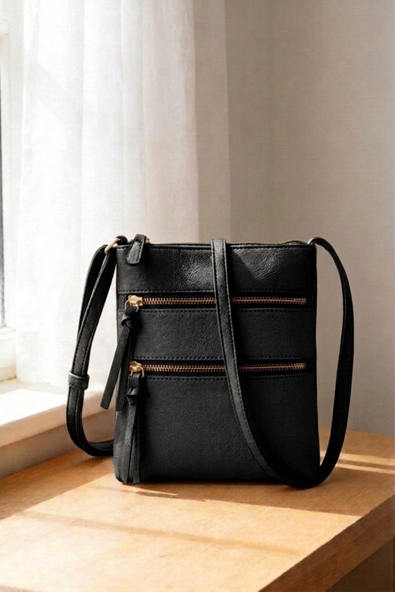 Trina Tripple Zipper Crossbody Bag