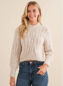 Bonfire Brushed Cable Knit Sweater