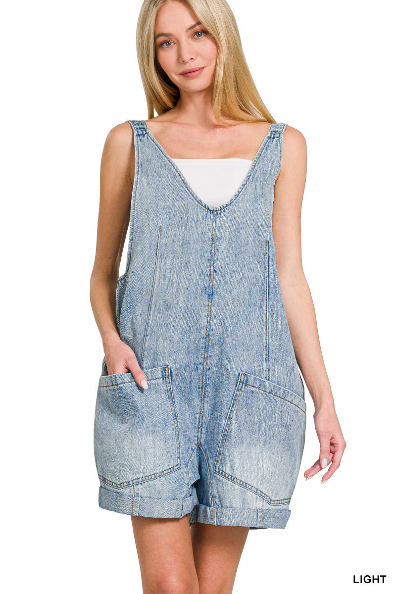 Danica Denim Short Overalls