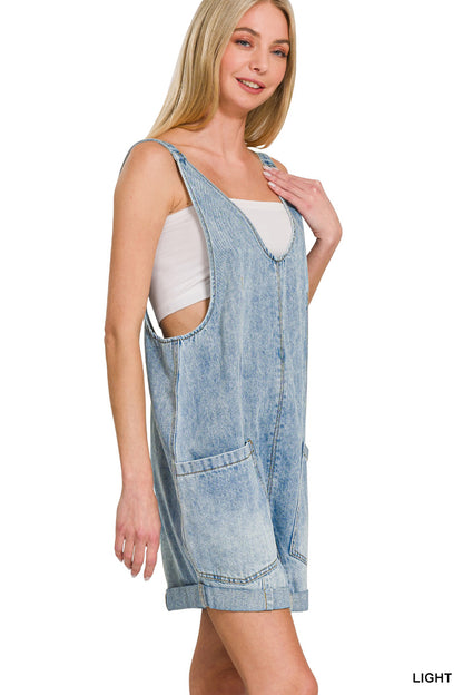 Danica Denim Short Overalls