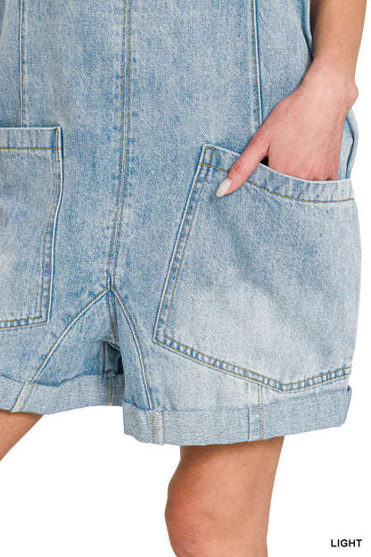 Danica Denim Short Overalls