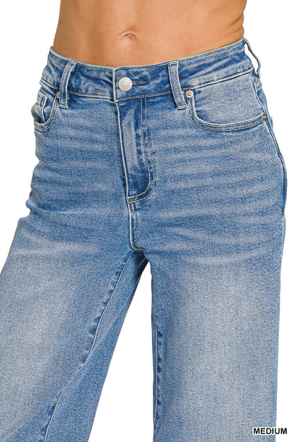 Ciara Cropped Wide Leg Denim Jeans