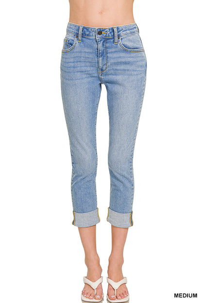 Cora Cuffed Cropped Denim Jeans