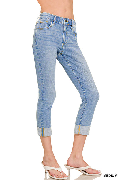 Cora Cuffed Cropped Denim Jeans