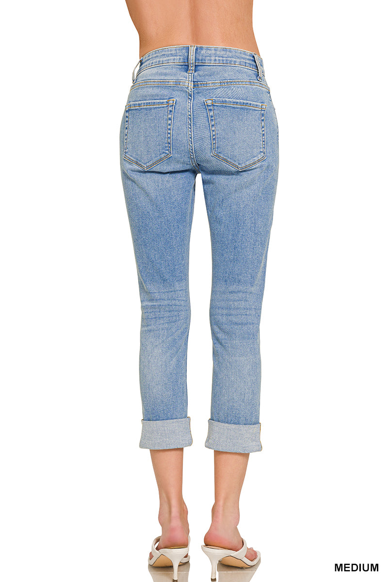 Cora Cuffed Cropped Denim Jeans