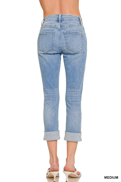 Cora Cuffed Cropped Denim Jeans