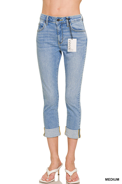 Cora Cuffed Cropped Denim Jeans