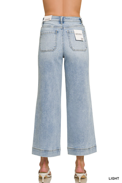 Poppy Pintuck Wide Leg Denim Jeans
