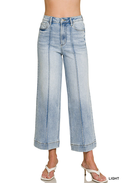 Poppy Pintuck Wide Leg Denim Jeans