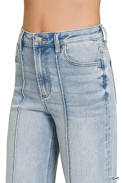 Poppy Pintuck Wide Leg Denim Jeans