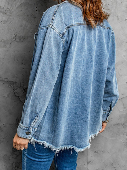 Fallow Frayed Hem Denim Jacket