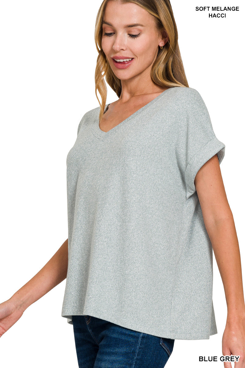 Mia V Neck Melange Top