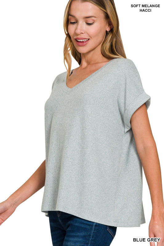 Mia V Neck Melange Top