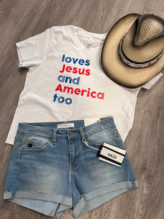 Loves Jesus and America Tee