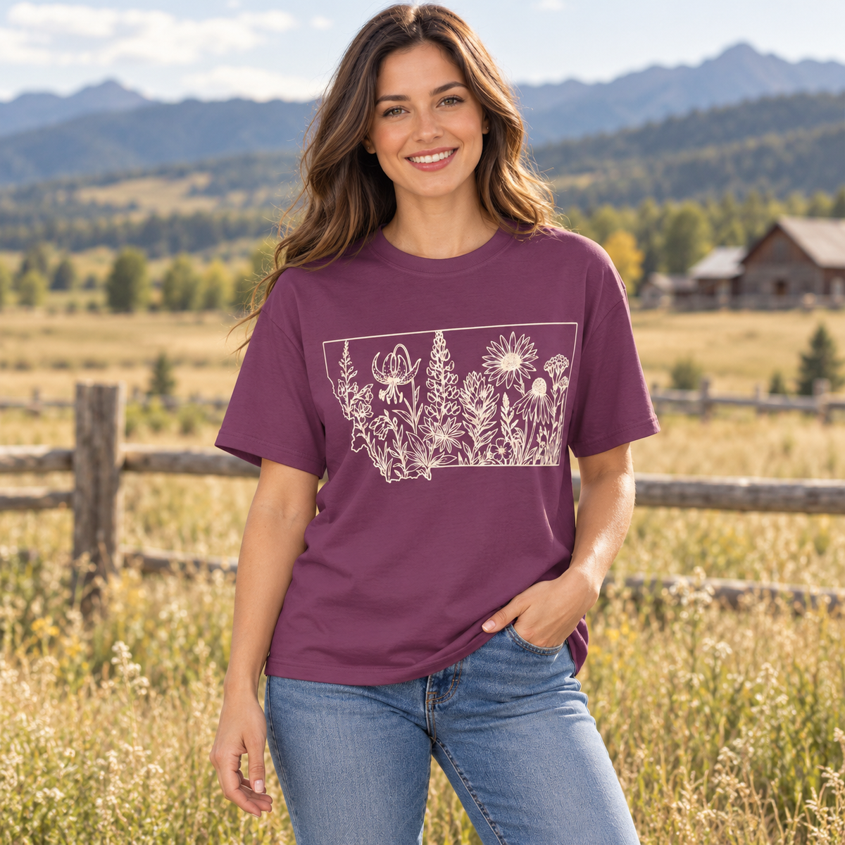 Montana Wildflowers Botanical T-Shirt