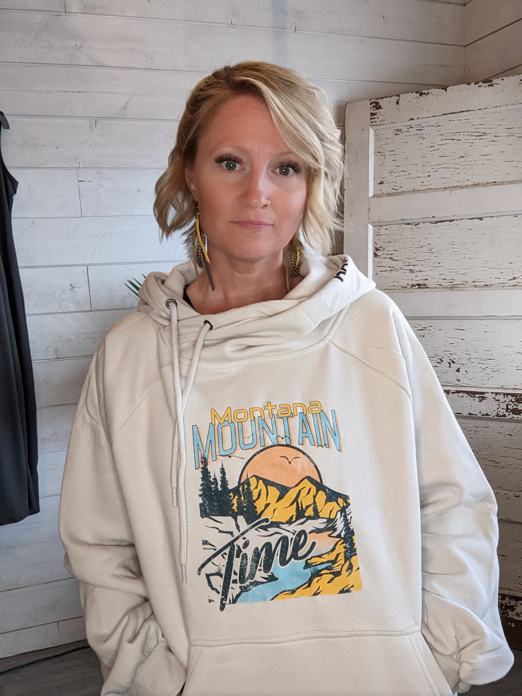 Montana Mountain Time Criss Cross Hoodie