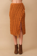 Load image into Gallery viewer, Pumpkin Spice Knit Fringe Skirt
