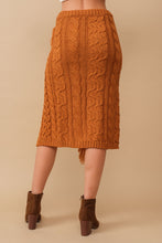 Load image into Gallery viewer, Pumpkin Spice Knit Fringe Skirt
