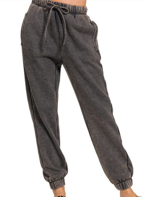 Ava Acid Wash Fleece Sweatpants