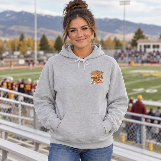 Shelby Coyotes Hoodie — Vintage Varsity School Spirit Sweatshirt