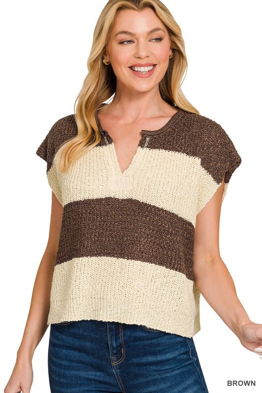 Sola Split Neck Sweater