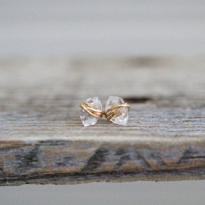 Herkimer Diamond Studs: Sterling Silver