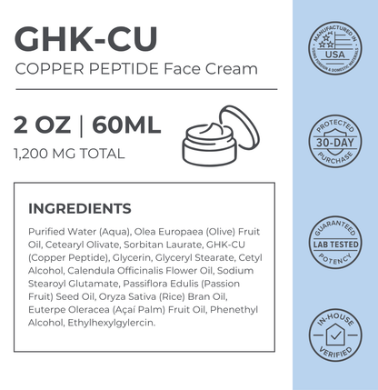 Copper Peptide Face Cream | GHK CU Peptide Daily Moisturizer