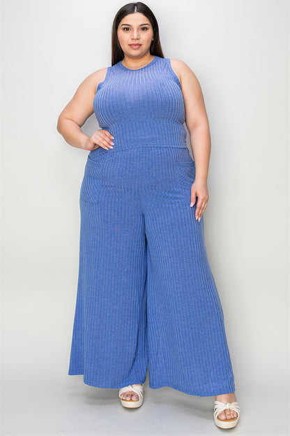 Basic Bae Tank and Wide Leg Pants Set