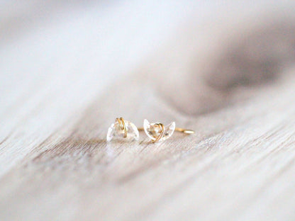 Moonbeam Hug Hoops - Crystal Quartz: 14k Gold Fill