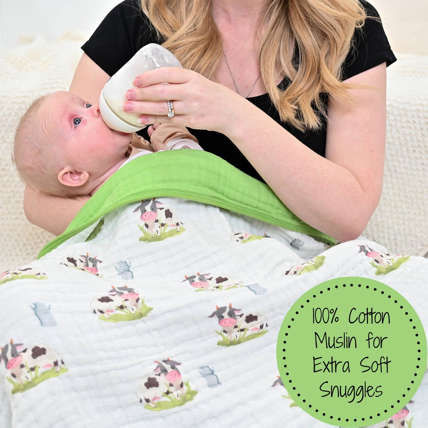 Muslin Quilt Baby & Kids Blanket Moo Moo Here Farm