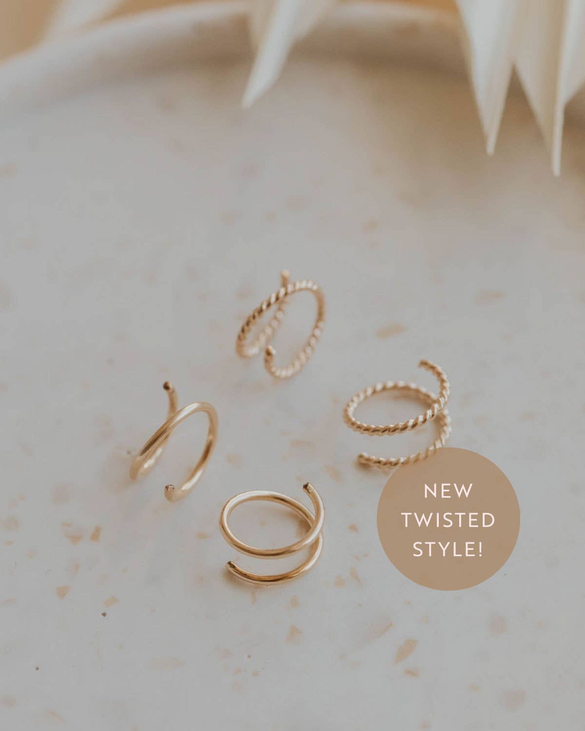 Tiny Twist Earrings | 14kt Gold Fill + Sterling Silver