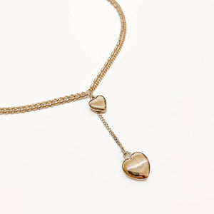 Splicing Love 2 Heart Pendant Necklace