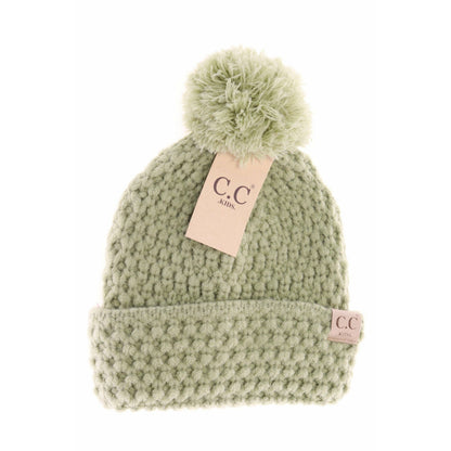 Kids' Bee Stitch Knit Pom C.C Beanie