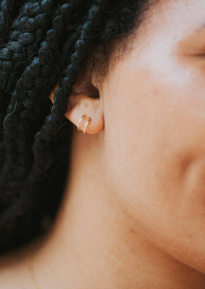 Double Up Posts | 14kt Gold Fill + Sterling Silver