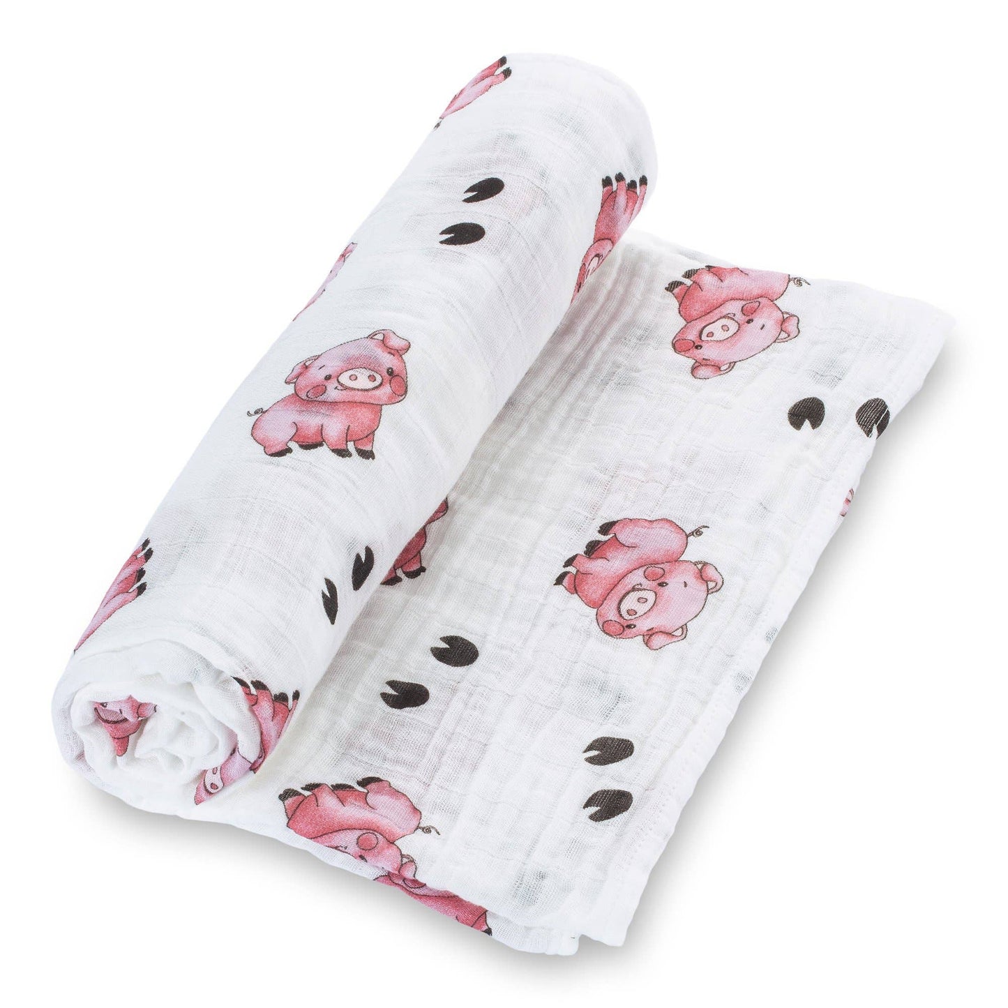 Baby Muslin Swaddle Blanket 47x47 Oink Oink