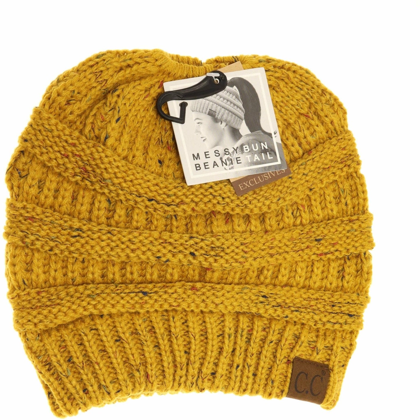 Flecked Ponytail Beanie