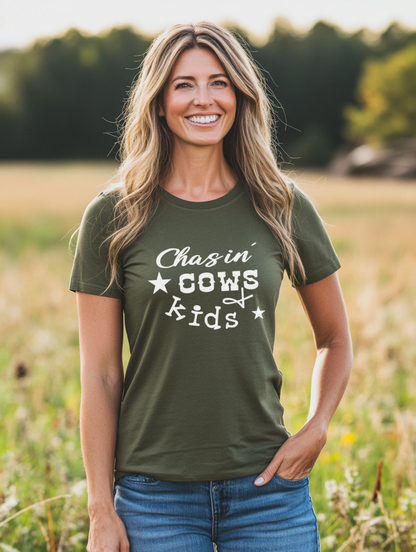 Chasin' Cows and Kids Graphic T-Shirt